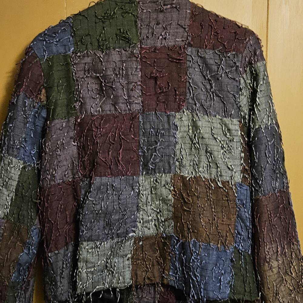 Patchwork Textured Blazer - Multicolor - image 3